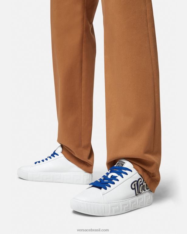 sapato P2TX1557 Versace tênis do time do colégio greca Uma cor homens