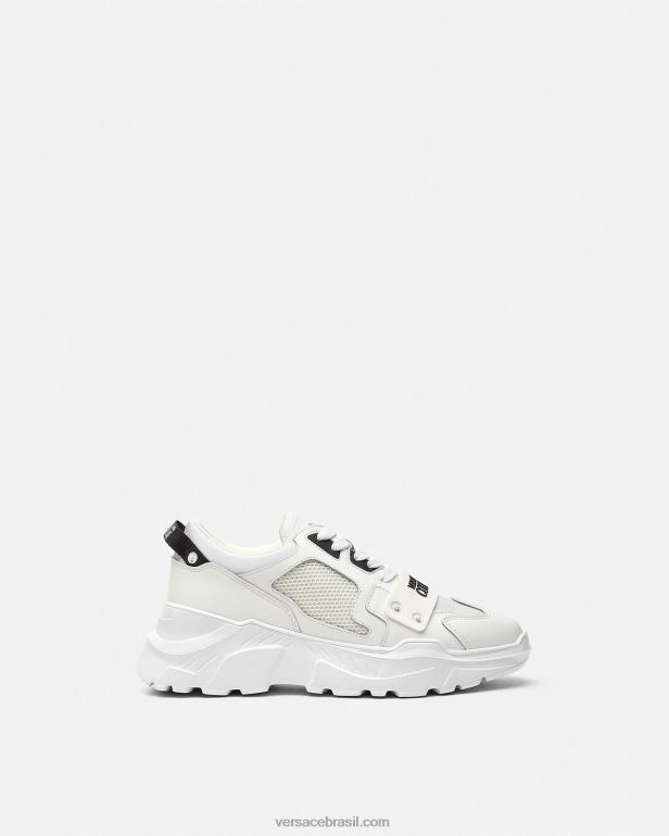 sapato P2TX2449 Versace tênis com logotipo speedtrack branco homens