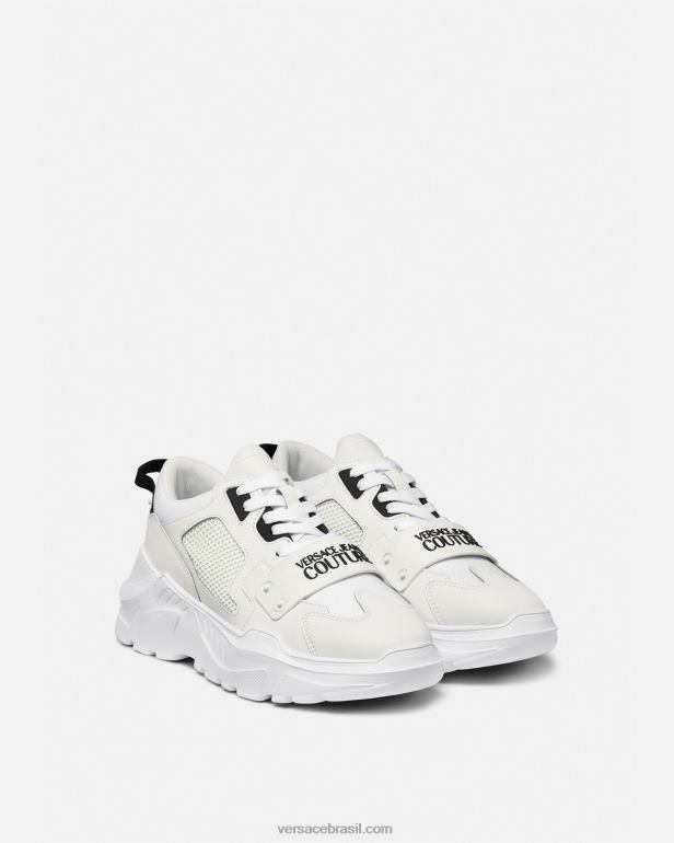 sapato P2TX2449 Versace tênis com logotipo speedtrack branco homens