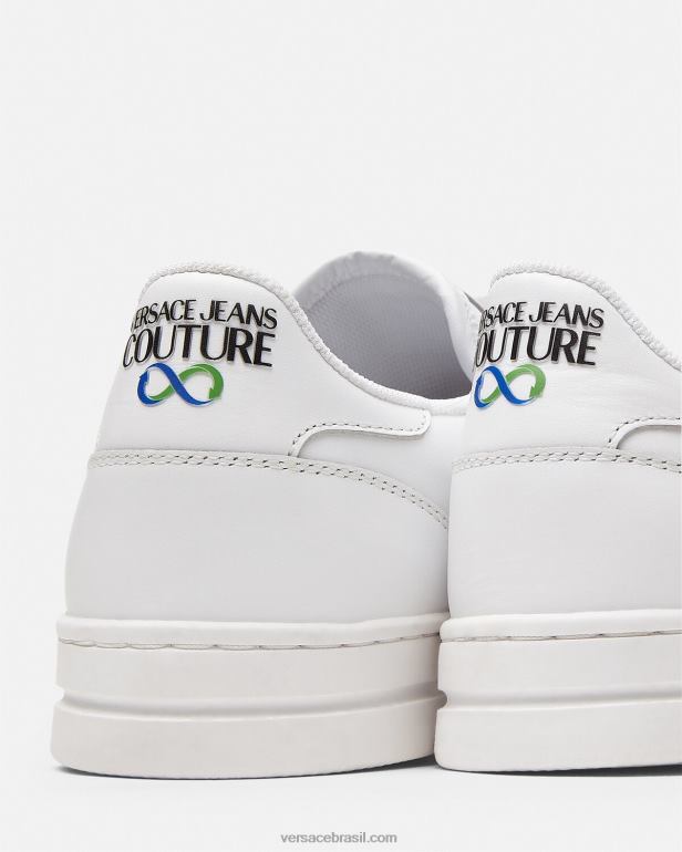 sapato P2TX2469 Versace tênis Court 88 com logo branco homens