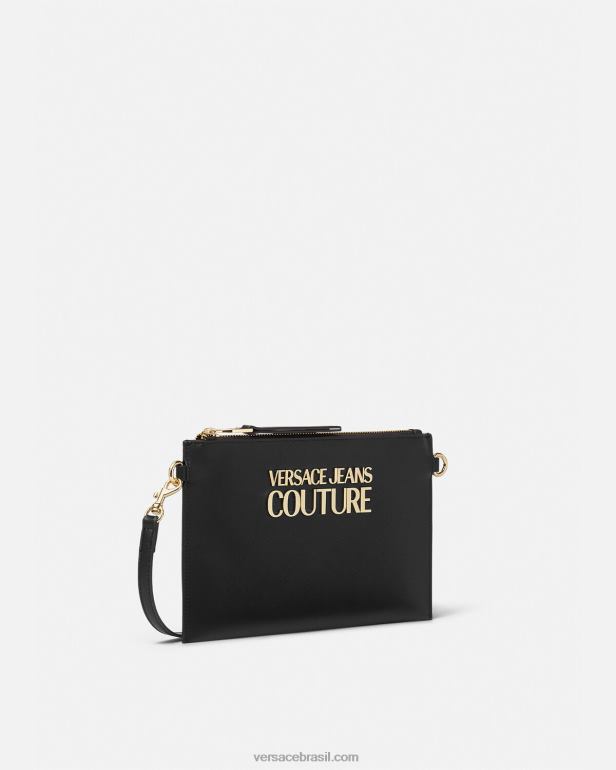 acessórios P2TX2321 Versace bolsa de bloqueio de logotipo preto mulheres