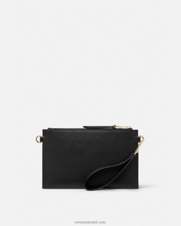 acessórios P2TX2321 Versace bolsa de bloqueio de logotipo preto mulheres