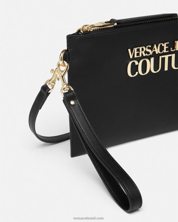 acessórios P2TX2321 Versace bolsa de bloqueio de logotipo preto mulheres