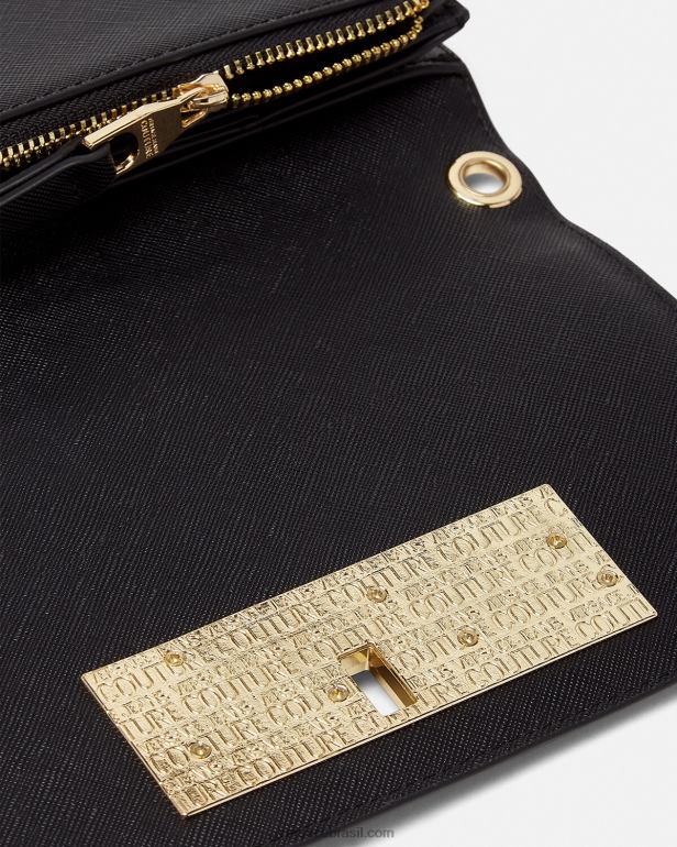 acessórios P2TX2322 Versace carteira de corrente com logotipo preto mulheres