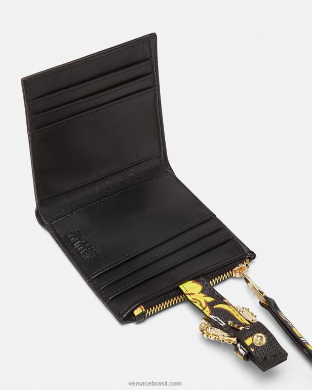 acessórios P2TX2343 Versace carteira couture1 com logo ouro Preto mulheres