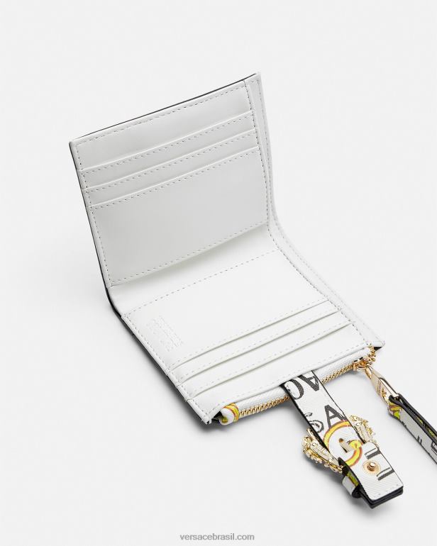 acessórios P2TX2344 Versace carteira couture1 com logo ouro e branco mulheres