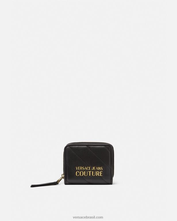 acessórios P2TX2349 Versace carteira acolchoada com zíper thelma preto mulheres