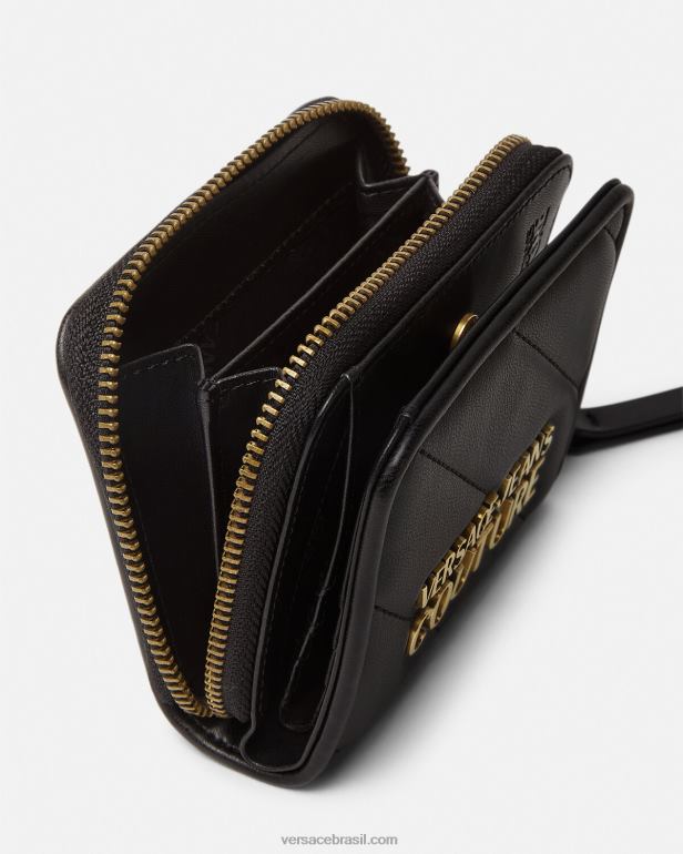acessórios P2TX2349 Versace carteira acolchoada com zíper thelma preto mulheres