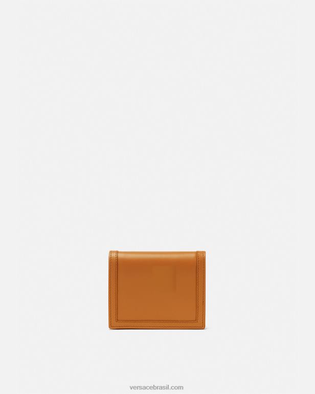 acessórios P2TX555 Versace carteira bifold deusa greca caramelo mulheres