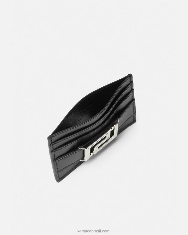 acessórios P2TX556 Versace porta cartão deusa Greca preto mulheres