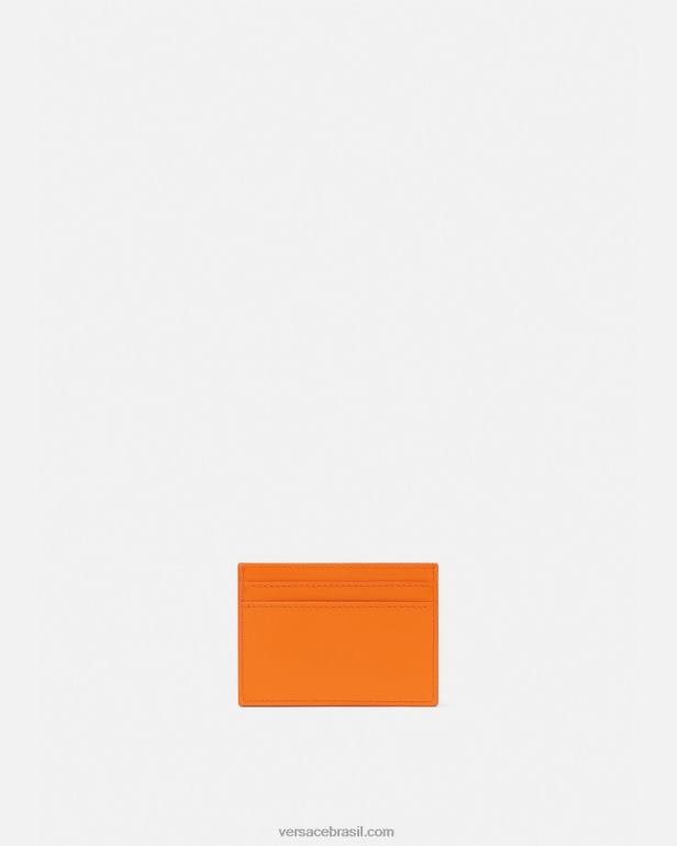 acessórios P2TX557 Versace porta cartão deusa Greca laranja mulheres