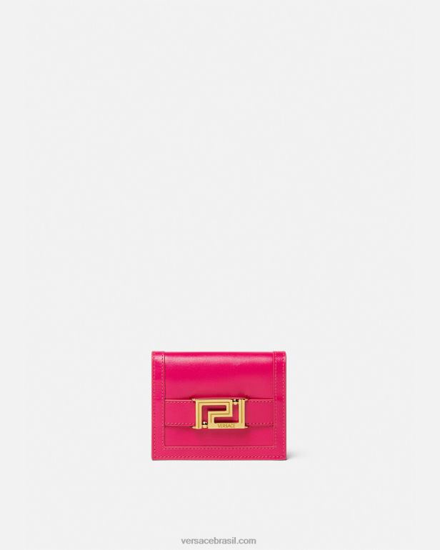 acessórios P2TX560 Versace carteira bifold deusa greca rosa mulheres