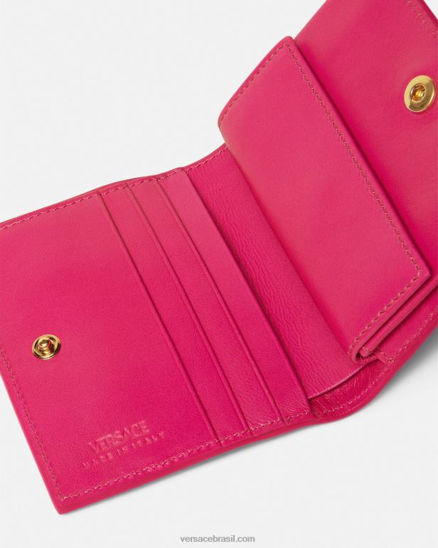 acessórios P2TX560 Versace carteira bifold deusa greca rosa mulheres