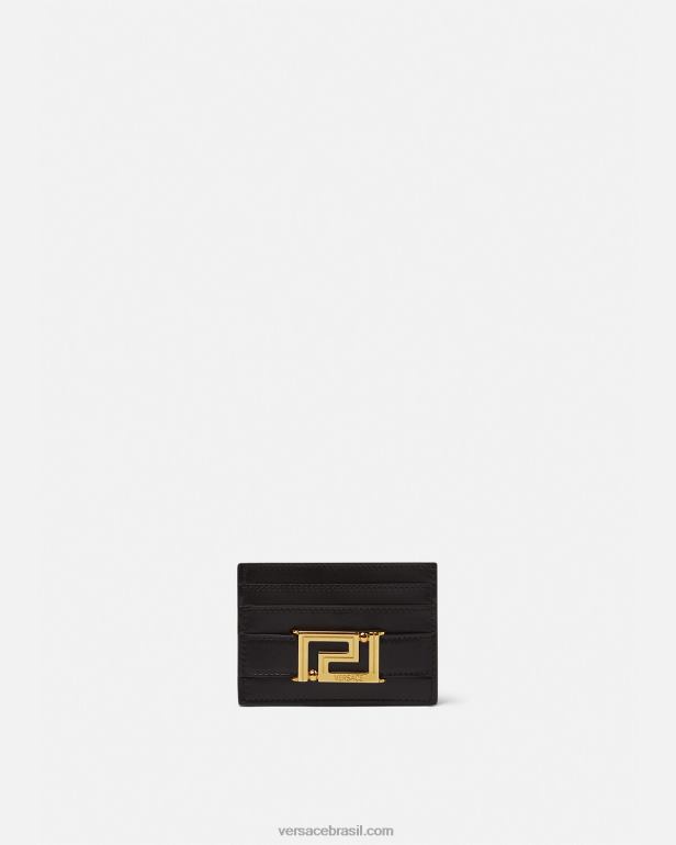 acessórios P2TX562 Versace porta cartão deusa Greca preto mulheres