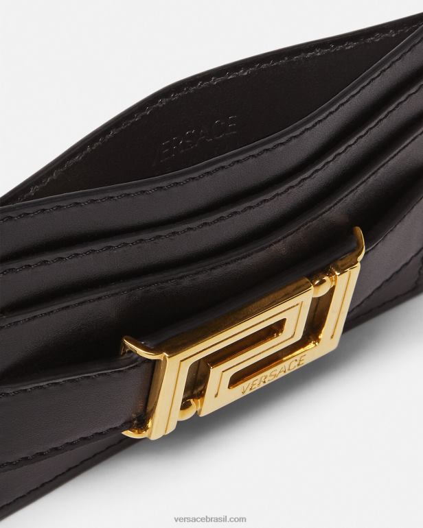 acessórios P2TX562 Versace porta cartão deusa Greca preto mulheres