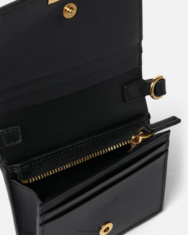 acessórios P2TX563 Versace carteira de corrente da deusa Greca preto mulheres