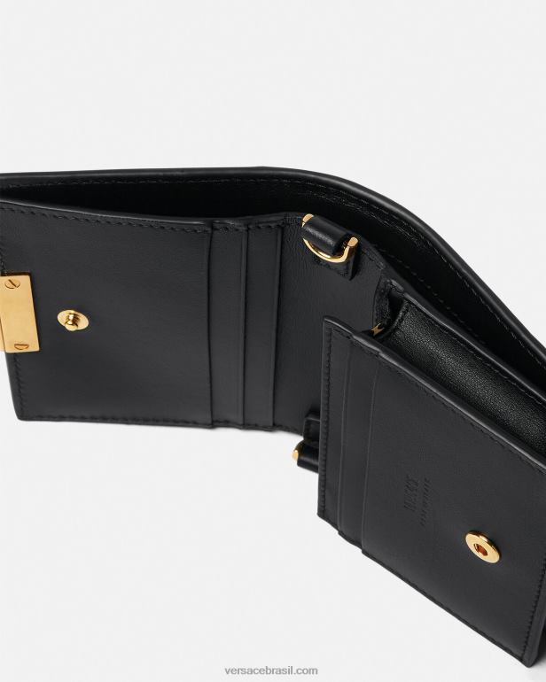 acessórios P2TX563 Versace carteira de corrente da deusa Greca preto mulheres