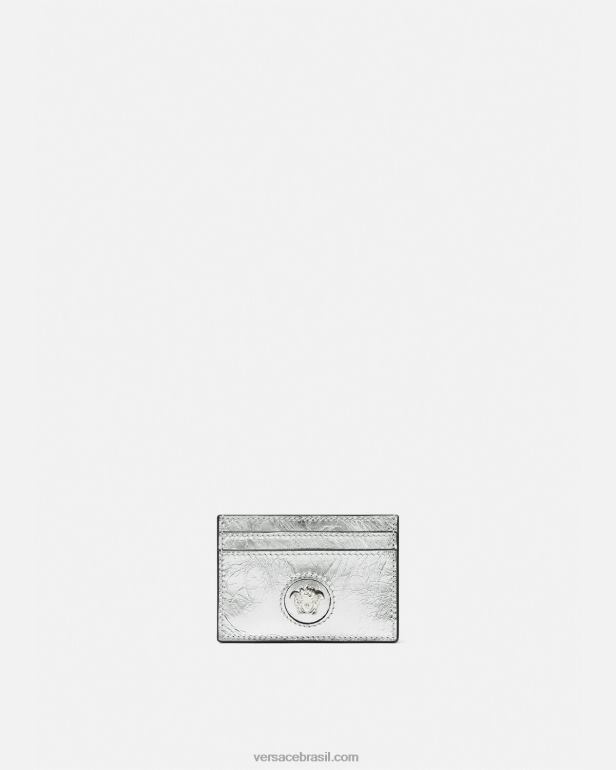 acessórios P2TX570 Versace porta cartão metálico la medusa cinza mulheres