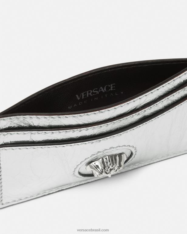 acessórios P2TX570 Versace porta cartão metálico la medusa cinza mulheres