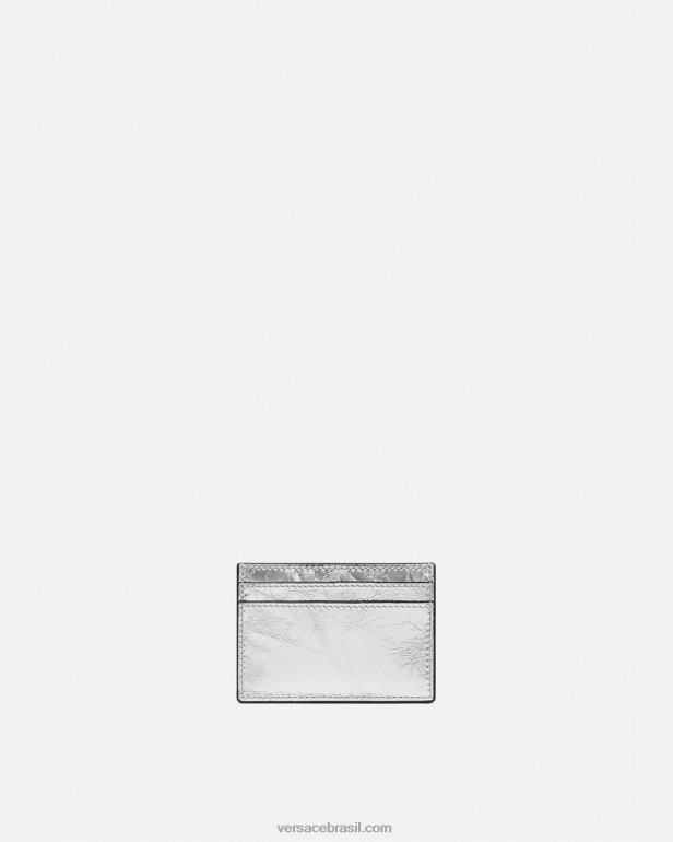 acessórios P2TX570 Versace porta cartão metálico la medusa cinza mulheres
