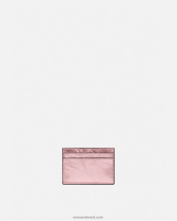acessórios P2TX571 Versace porta cartão metálico la medusa rosa mulheres