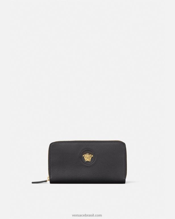 acessórios P2TX573 Versace carteira continental la medusa preto mulheres