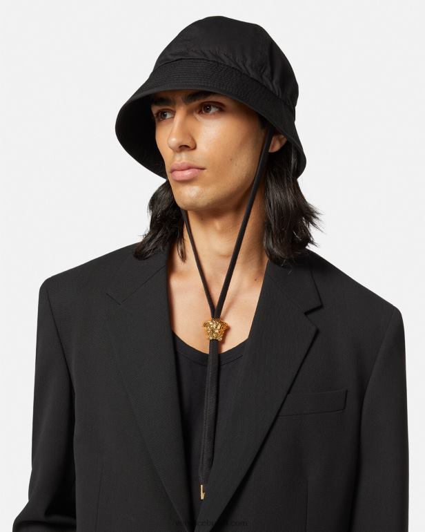 acessórios P2TX1700 Versace chapéu balde medusa preto mulheres