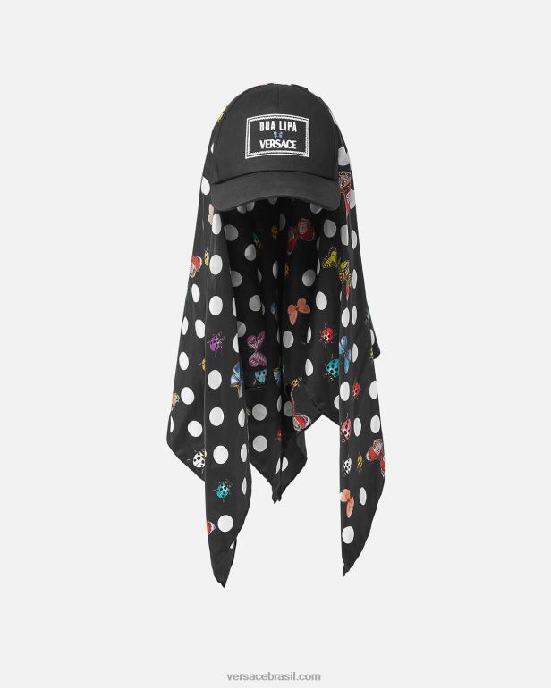 acessórios P2TX859 Versace boné de beisebol com foulard de borboletas imprimir mulheres