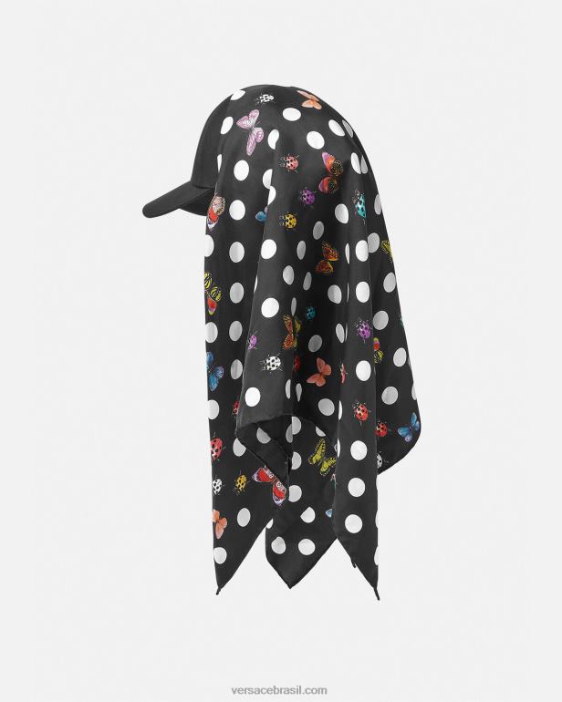 acessórios P2TX859 Versace boné de beisebol com foulard de borboletas imprimir mulheres