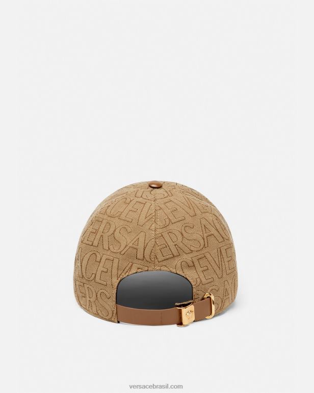 acessórios P2TX868 Versace boné de beisebol completo marrom mulheres