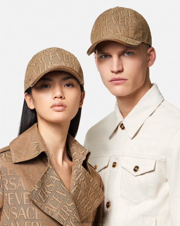 acessórios P2TX868 Versace boné de beisebol completo marrom mulheres