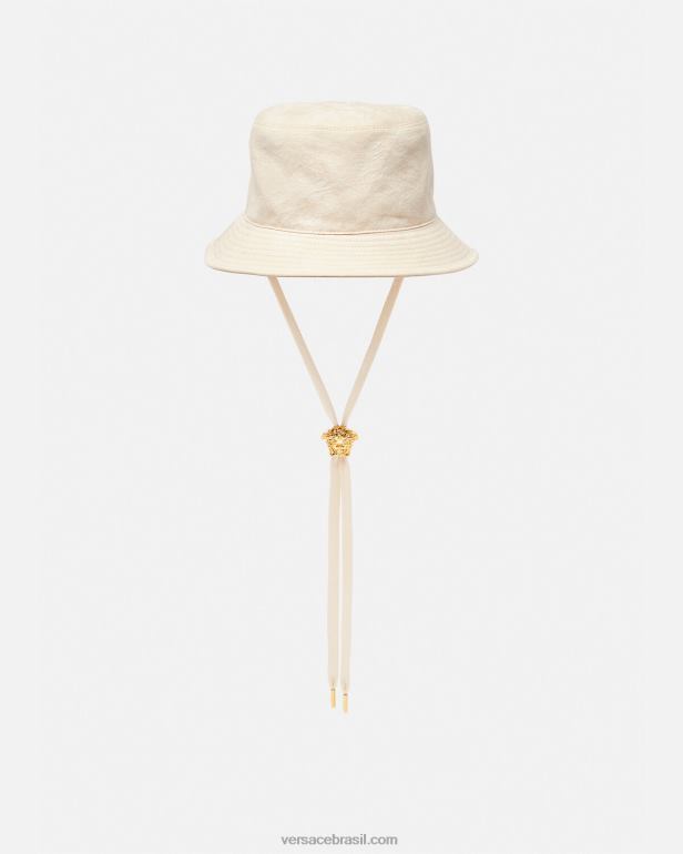 acessórios P2TX870 Versace chapéu bucket com silhueta barroca bege mulheres