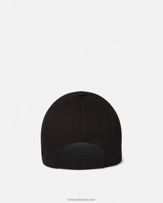 acessórios P2TX878 Versace boné com logotipo bordado preto mulheres