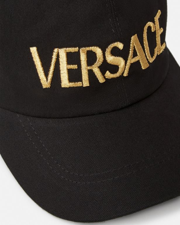 acessórios P2TX878 Versace boné com logotipo bordado preto mulheres