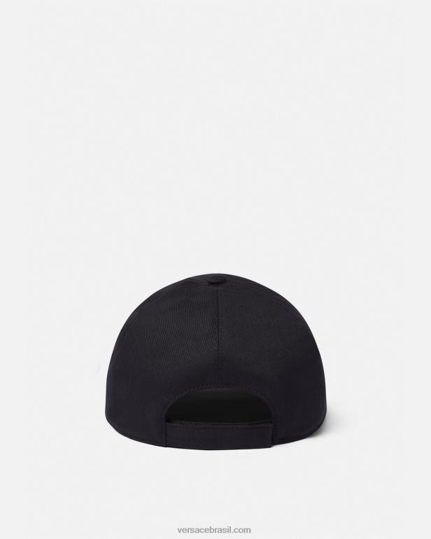 acessórios P2TX879 Versace boné com logotipo bordado preto mulheres