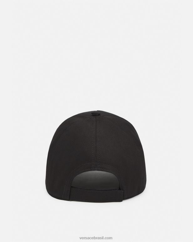 acessórios P2TX881 Versace boné de beisebol medusa com tachas preto mulheres