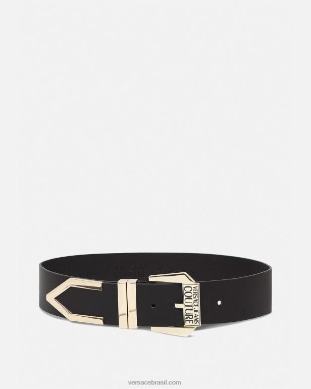 acessórios P2TX2334 Versace cinto com logotipo preto mulheres