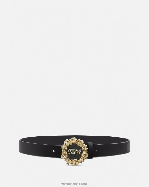 acessórios P2TX2340 Versace cinto com logotipo preto mulheres