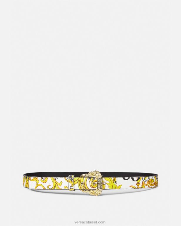 acessórios P2TX2352 Versace cinto couture1 com logo ouro e branco mulheres