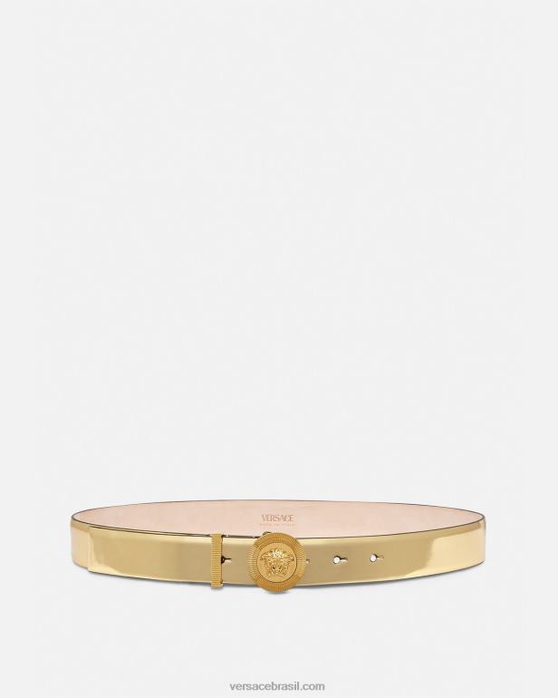 acessórios P2TX529 Versace cinto de couro medusa biggie ouro mulheres