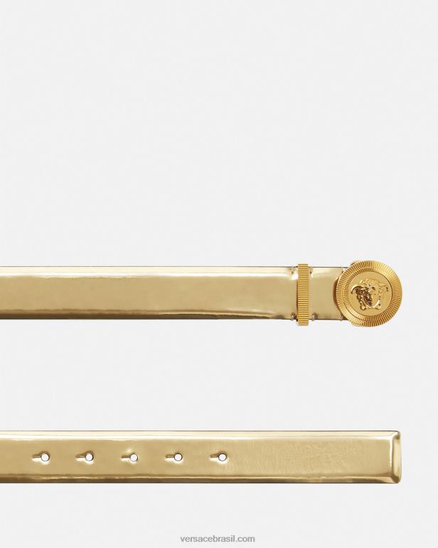 acessórios P2TX529 Versace cinto de couro medusa biggie ouro mulheres
