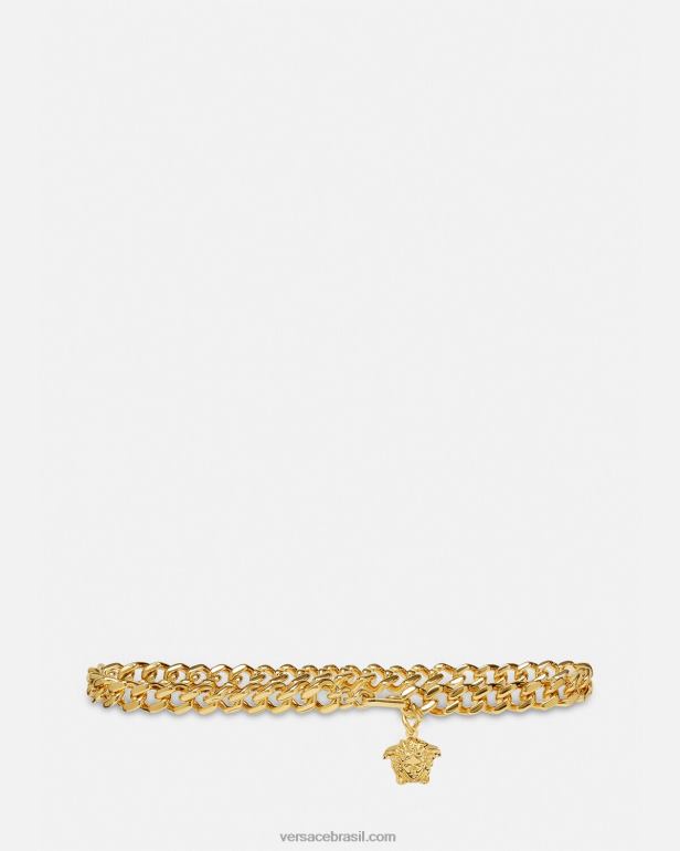acessórios P2TX544 Versace cinto de corrente la medusa ouro mulheres