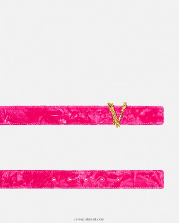 acessórios P2TX552 Versace cinto de veludo virtus rosa mulheres
