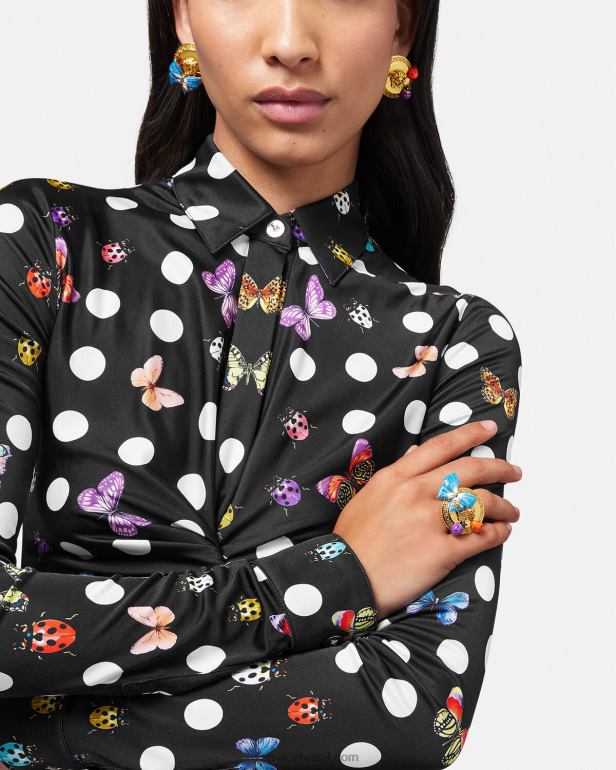 acessórios P2TX712 Versace anel medusa borboleta ouro mulheres