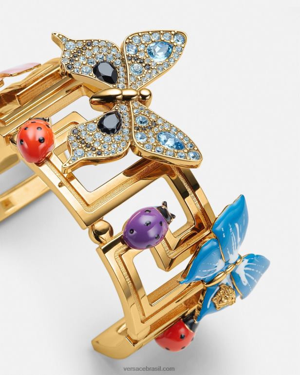 acessórios P2TX718 Versace pulseira de cristal borboletas ouro mulheres