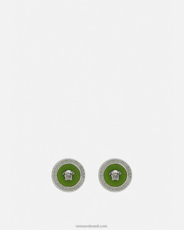 acessórios P2TX727 Versace brincos de medusa esmaltados verde mulheres