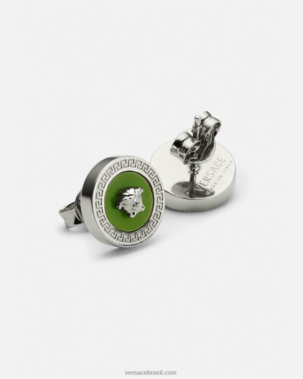acessórios P2TX727 Versace brincos de medusa esmaltados verde mulheres