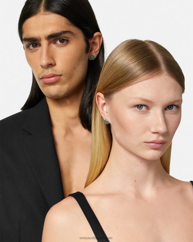 acessórios P2TX727 Versace brincos de medusa esmaltados verde mulheres