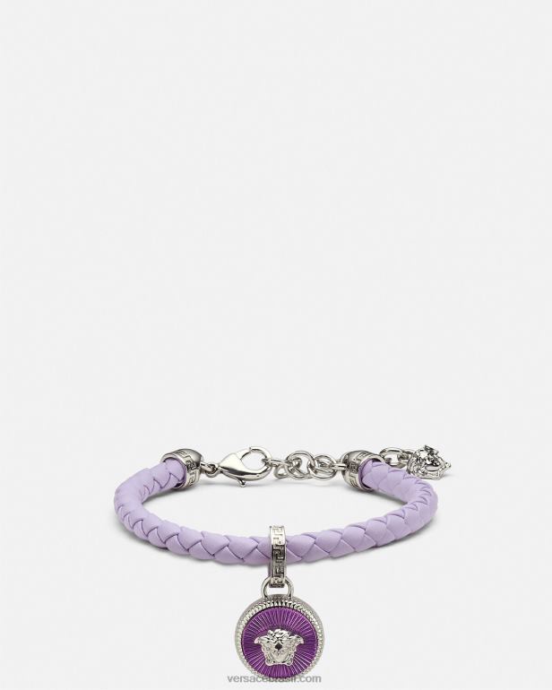 acessórios P2TX730 Versace pulseira de couro medusa biggie azul claro mulheres
