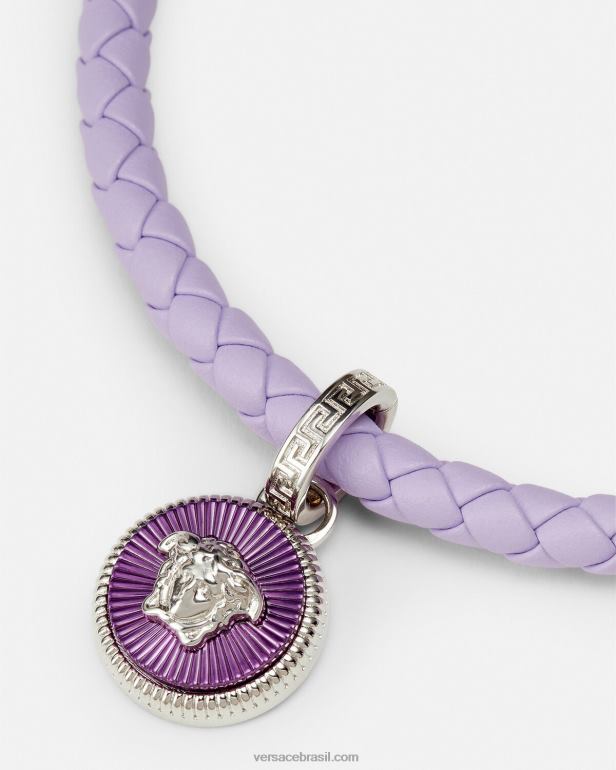 acessórios P2TX730 Versace pulseira de couro medusa biggie azul claro mulheres
